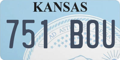 KS license plate 751BOU