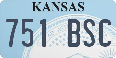 KS license plate 751BSC
