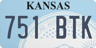 KS license plate 751BTK