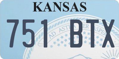 KS license plate 751BTX