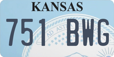 KS license plate 751BWG