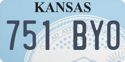 KS license plate 751BYO