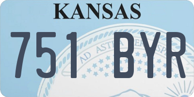 KS license plate 751BYR