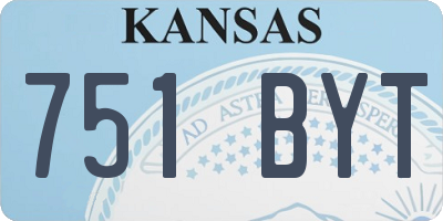 KS license plate 751BYT