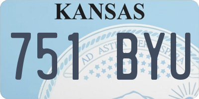 KS license plate 751BYU