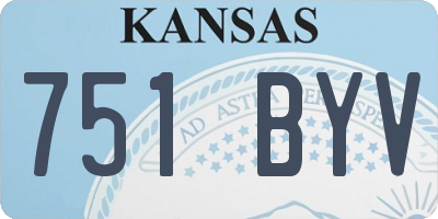 KS license plate 751BYV