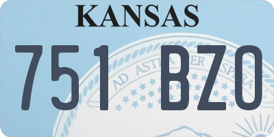 KS license plate 751BZO