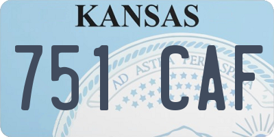 KS license plate 751CAF