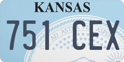 KS license plate 751CEX