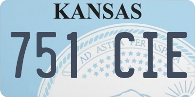 KS license plate 751CIE