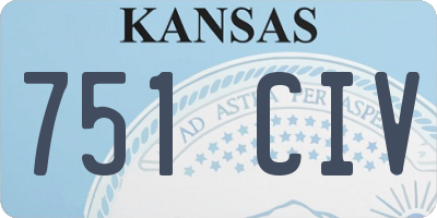 KS license plate 751CIV