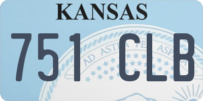 KS license plate 751CLB