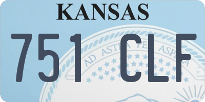 KS license plate 751CLF