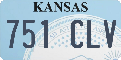 KS license plate 751CLV