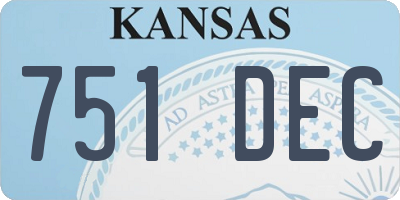 KS license plate 751DEC