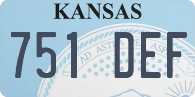 KS license plate 751DEF