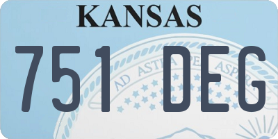 KS license plate 751DEG