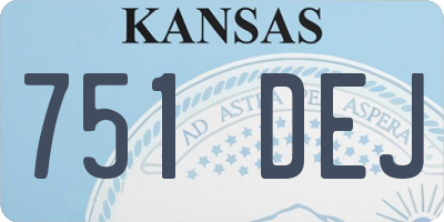 KS license plate 751DEJ