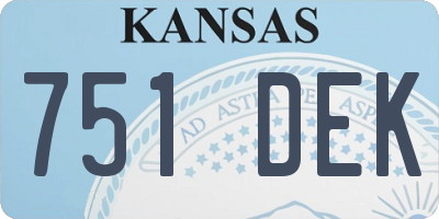KS license plate 751DEK