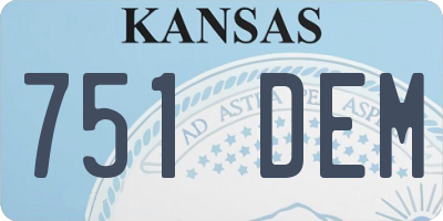 KS license plate 751DEM
