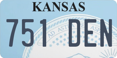 KS license plate 751DEN