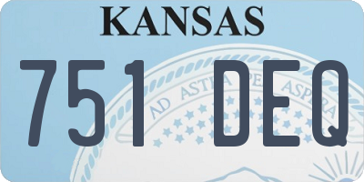KS license plate 751DEQ