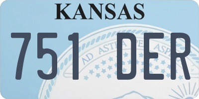KS license plate 751DER