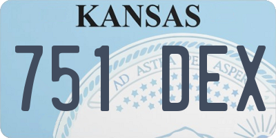 KS license plate 751DEX