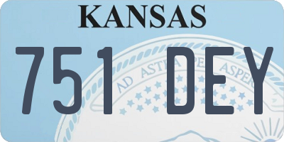 KS license plate 751DEY