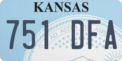KS license plate 751DFA