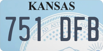 KS license plate 751DFB