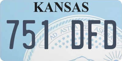 KS license plate 751DFD