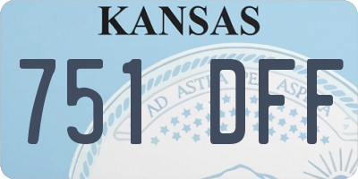 KS license plate 751DFF