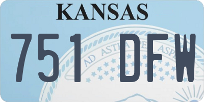 KS license plate 751DFW