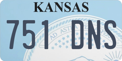 KS license plate 751DNS