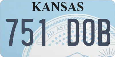 KS license plate 751DOB