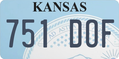 KS license plate 751DOF