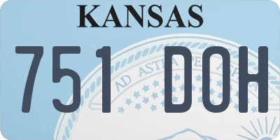 KS license plate 751DOH