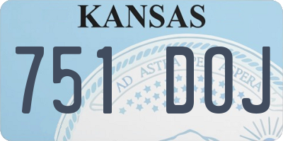 KS license plate 751DOJ