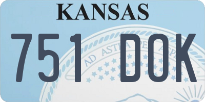 KS license plate 751DOK