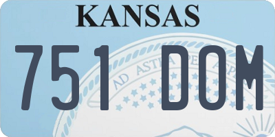 KS license plate 751DOM