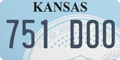 KS license plate 751DOO
