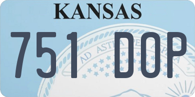 KS license plate 751DOP