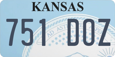KS license plate 751DOZ