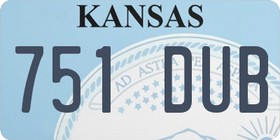 KS license plate 751DUB