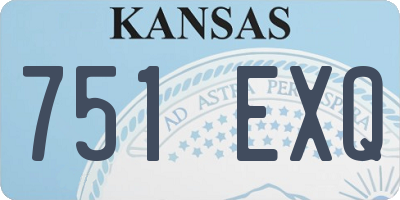 KS license plate 751EXQ