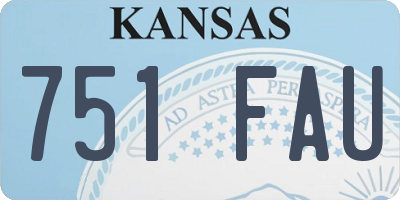 KS license plate 751FAU