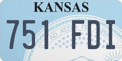 KS license plate 751FDI