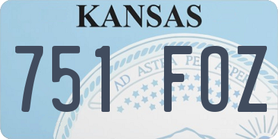 KS license plate 751FOZ