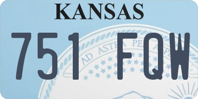 KS license plate 751FQW